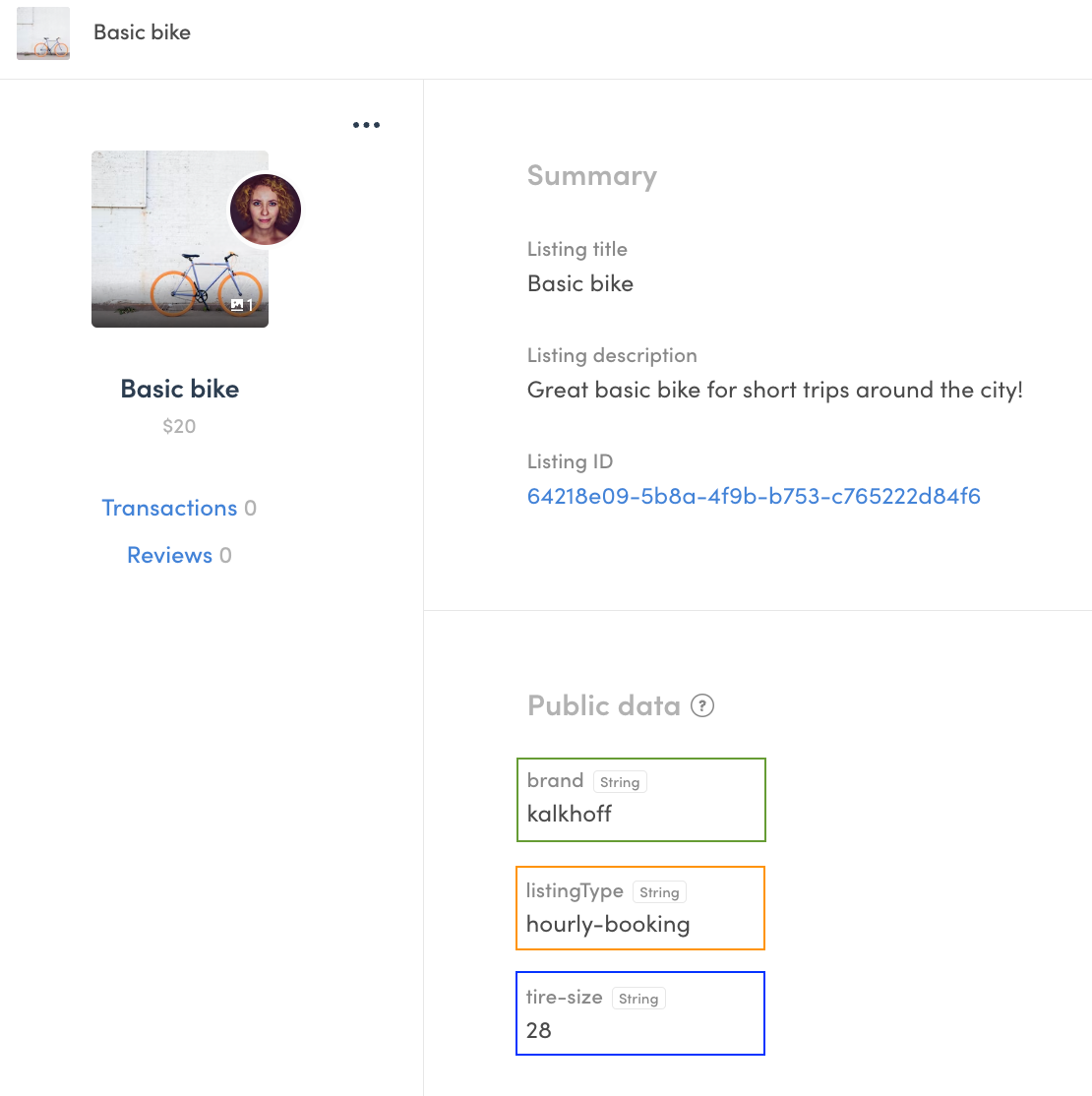 An image from Console showing the extended data attributes